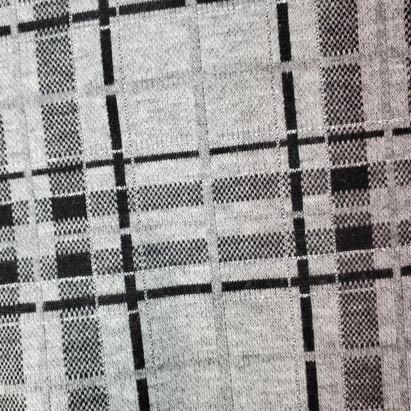 J. Jill Gray Black Silver Metallic Plaid Medium - Picture 4 of 11